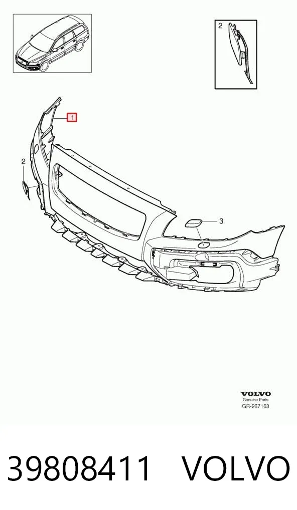 Передній бампер 39808411 Volvo