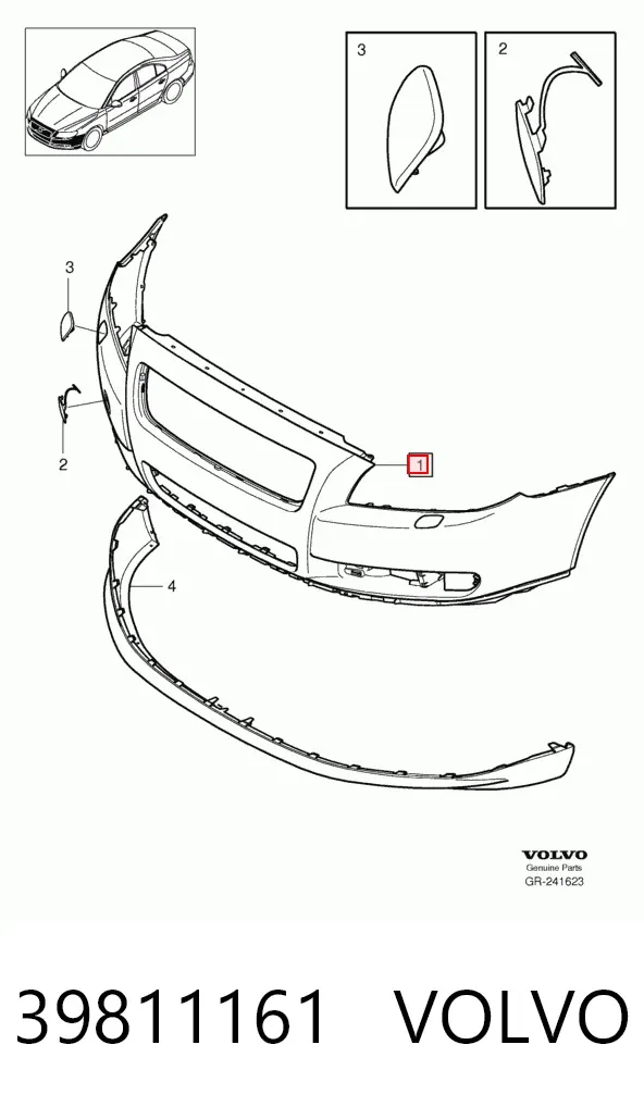 Передній бампер 39811161 Volvo