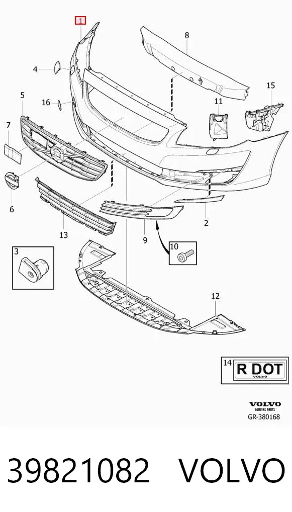 Передній бампер 39821082 Volvo