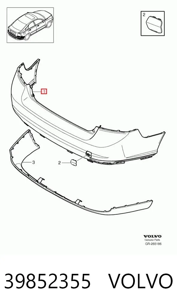 Задній бампер 39852355 Volvo