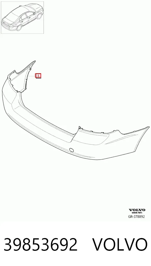 Задній бампер 39853692 Volvo