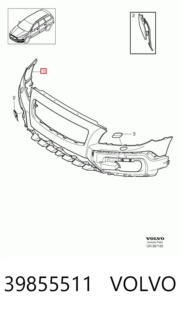 Передній бампер 39855511 Volvo