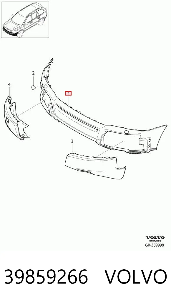 Передній бампер 39859266 Volvo