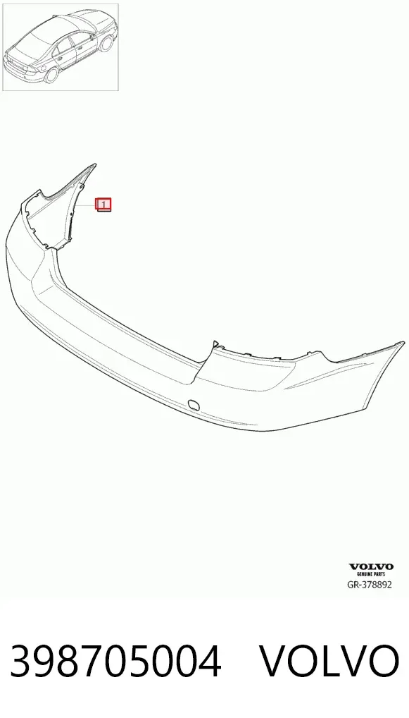 Задній бампер 398705004 Volvo