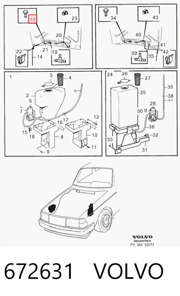 Форсунка омивача 672631 Volvo