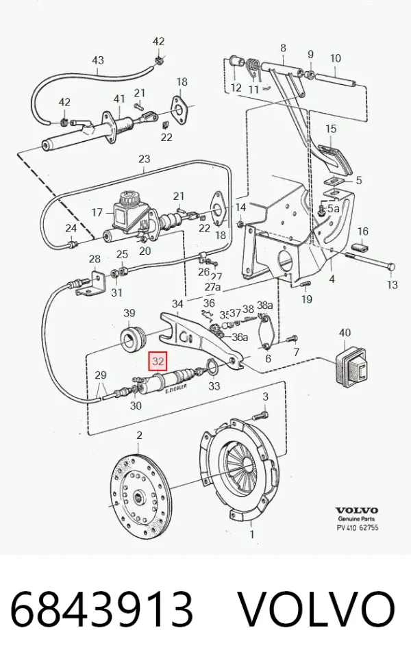 Робочий циліндр зчеплення 6843913 Volvo