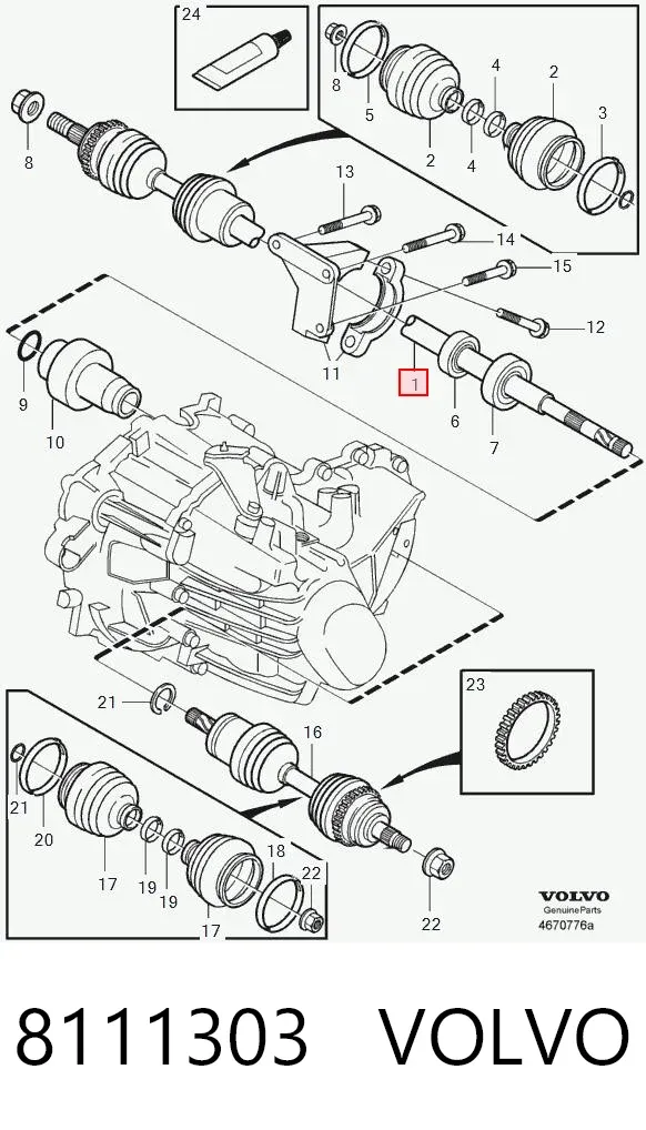Піввісь права 8111303 Volvo