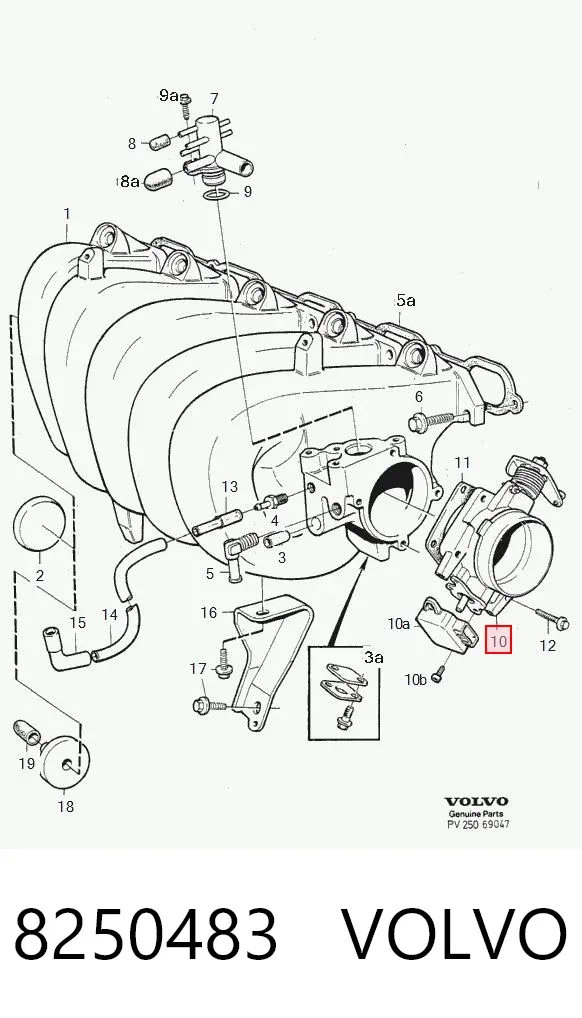 Дросільна заслінка 8250483 Volvo