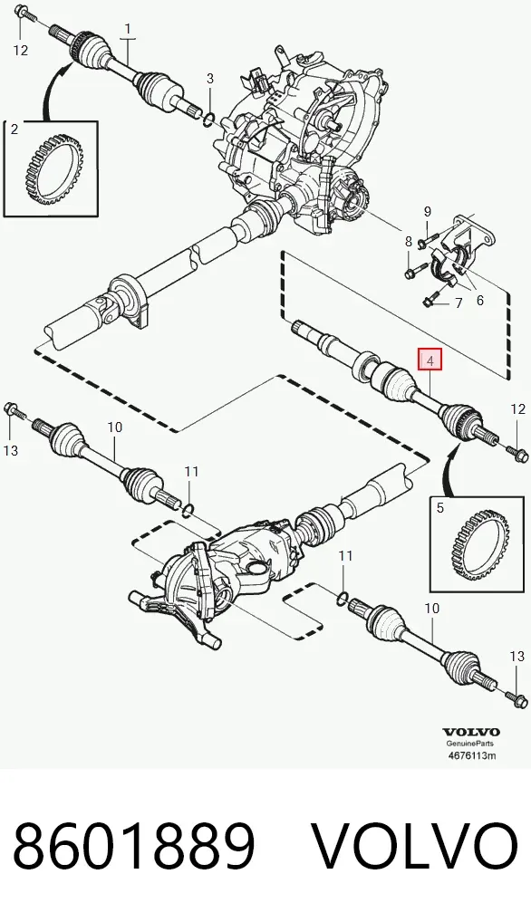 Піввісь права 8601889 Volvo