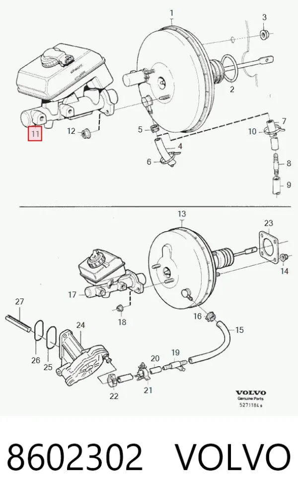 Головний гальмівний циліндр 8602302 Volvo