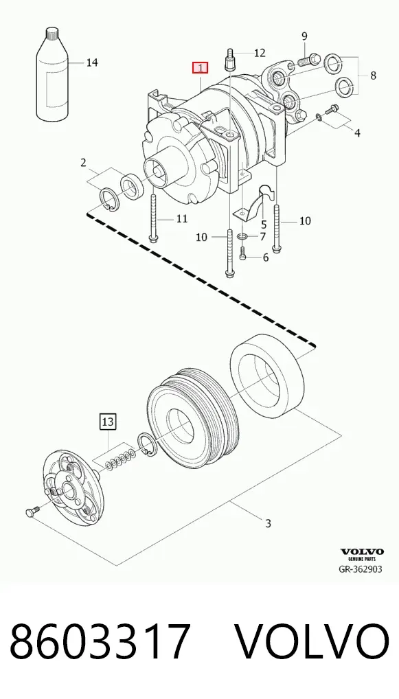 Компресор кондиціонера 8603317 Volvo