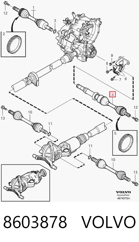 Піввісь права 8603878 Volvo