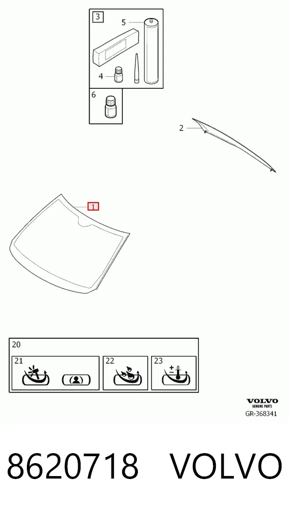 Лобове скло 8620718 Volvo