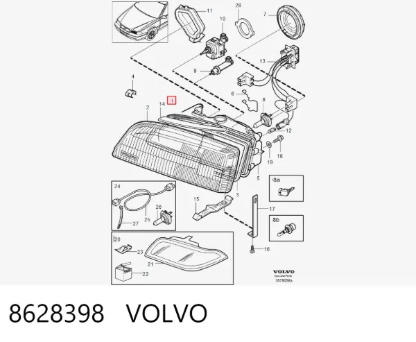 Фара ліва 8628398 Volvo