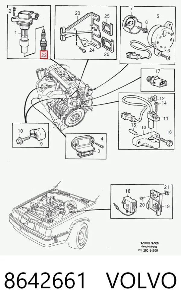 Свічки запалювання 8642661 Volvo