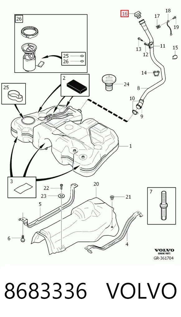 Пробка бензобаку 8683336 Volvo