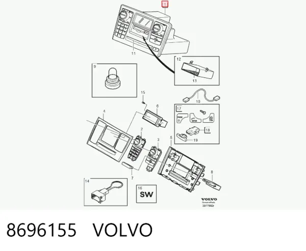 Магнітола 8696155 Volvo