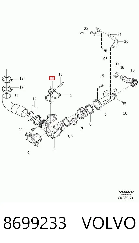 Клапан перетворювач тиску наддуву (соленоїд) 8699233 Volvo