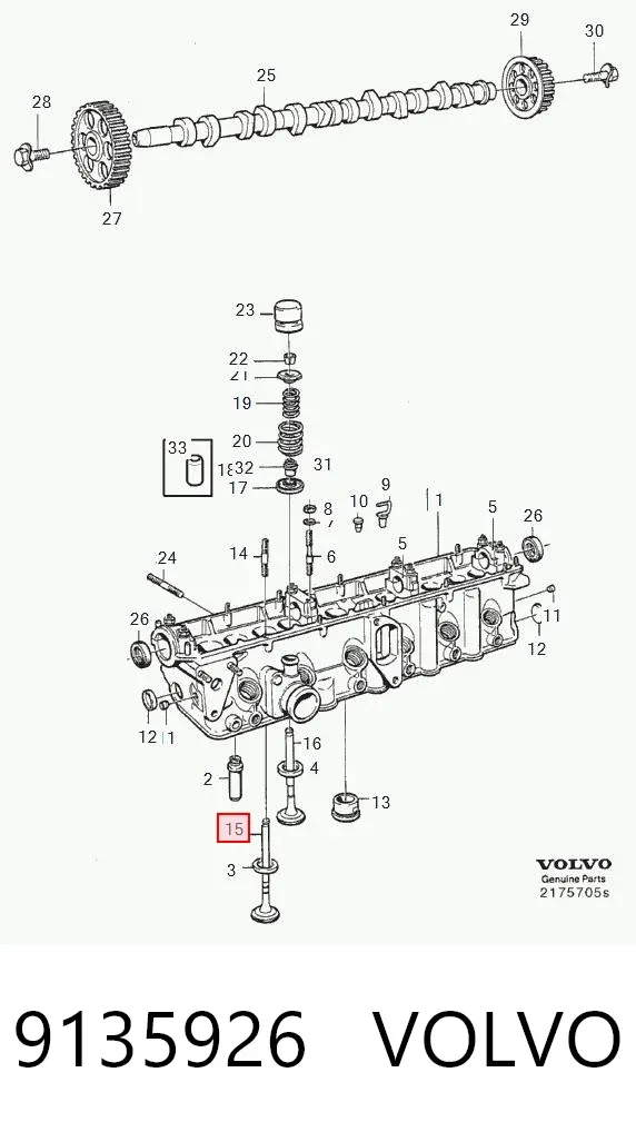 Клапан впускний 9135926 Volvo
