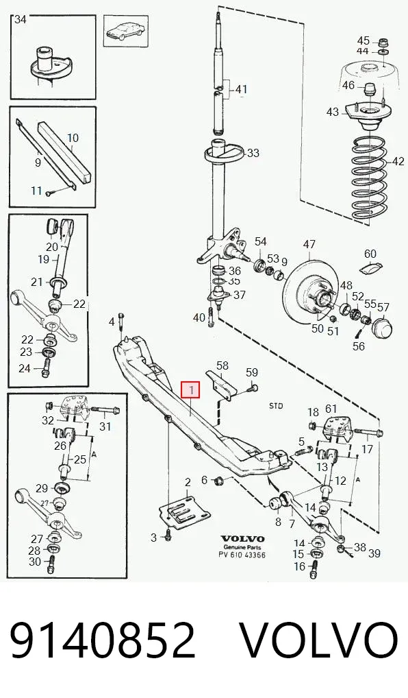 Підрамник передній 9140852 Volvo