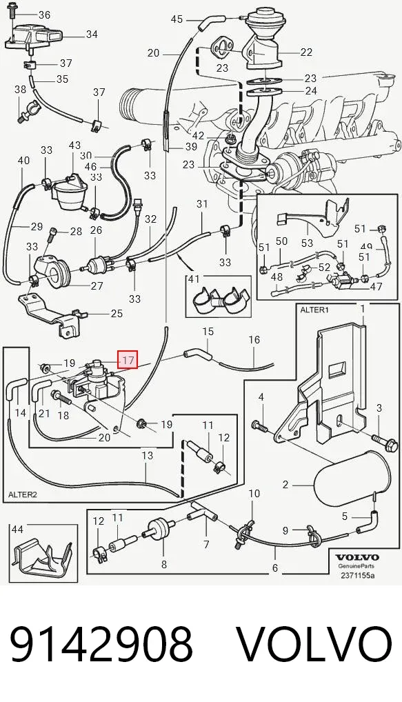 Клапан перетворювач тиску наддуву (соленоїд) 9142908 Volvo