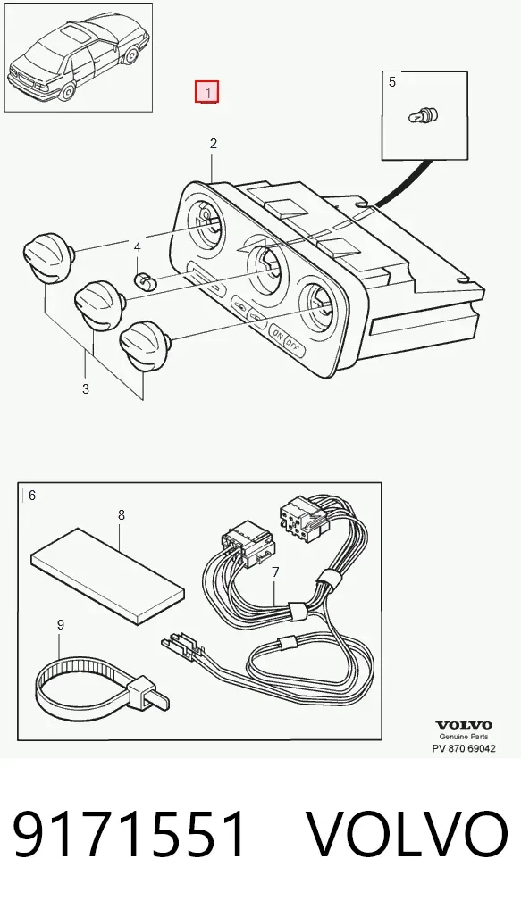 Блок управління кондиціонером 9171551 Volvo