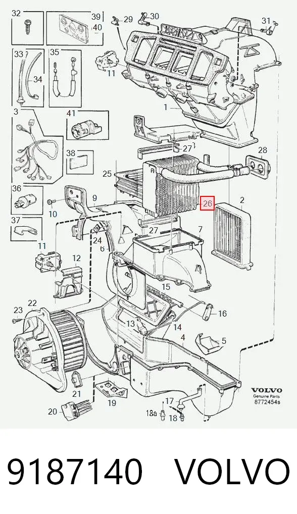 Випаровувач кондиціонера 9187140 Volvo