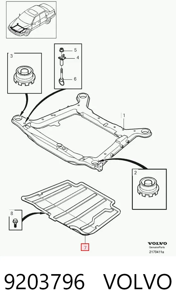Шумоізоляція капота 9203796 Volvo