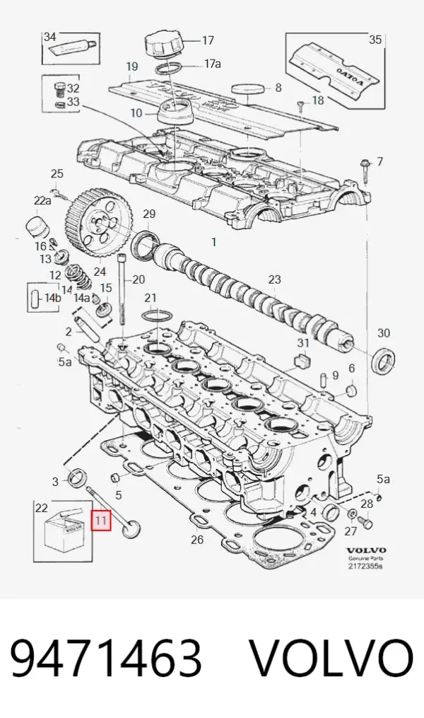 Клапан випускний 9471463 Volvo