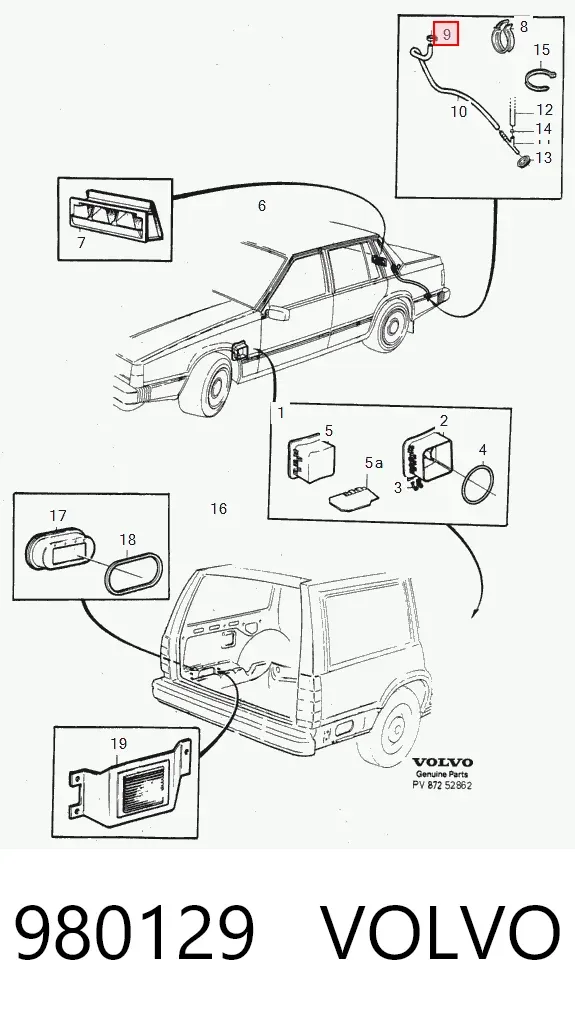 Хомут стяжний металевий, універсальний 980129 Volvo