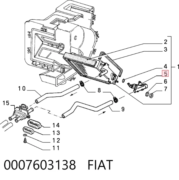 Кран пічки 0007603138 Fiat/Alfa/Lancia