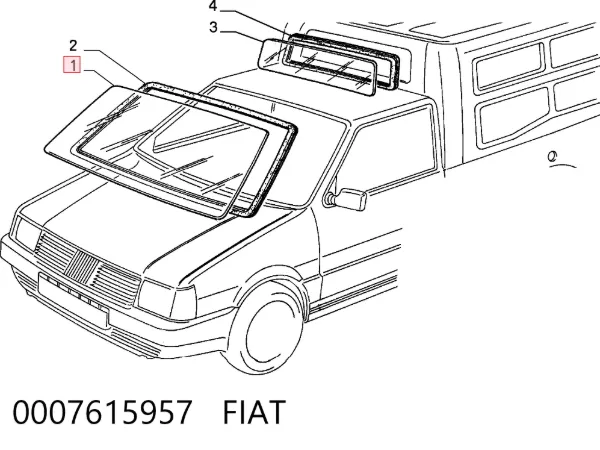 Лобове скло 0007615957 Fiat/Alfa/Lancia