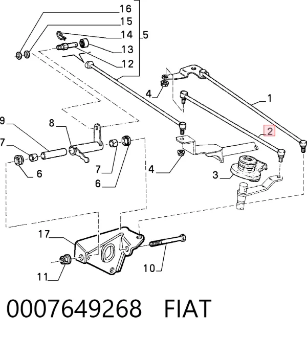 Тяга куліси АКПП/КПП 0007649268 Fiat/Alfa/Lancia