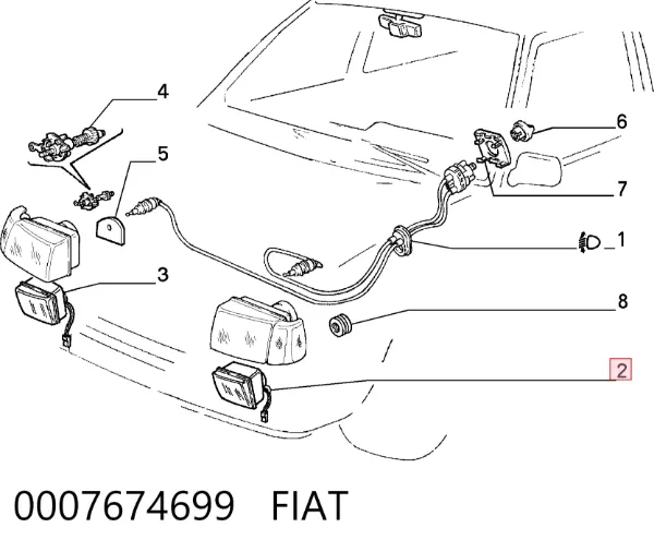 Фара протитуманна, ліва 0007674699 Fiat/Alfa/Lancia