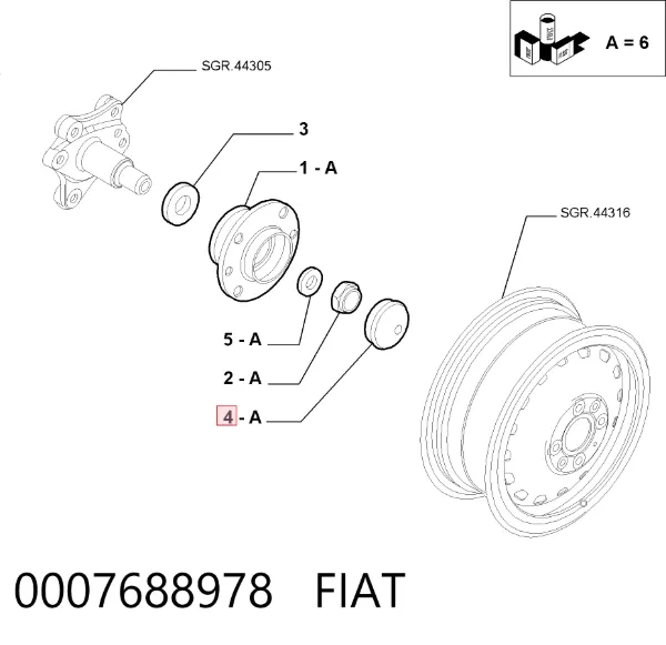 Ковпаки 0007688978 Fiat/Alfa/Lancia