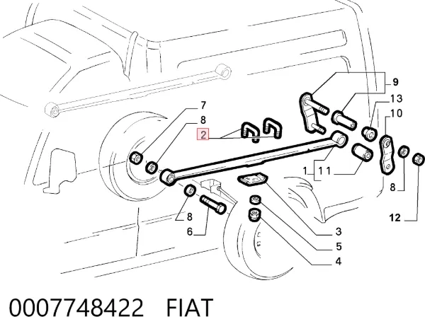 Стремянка ресори (TRUCK) 0007748422 Fiat/Alfa/Lancia