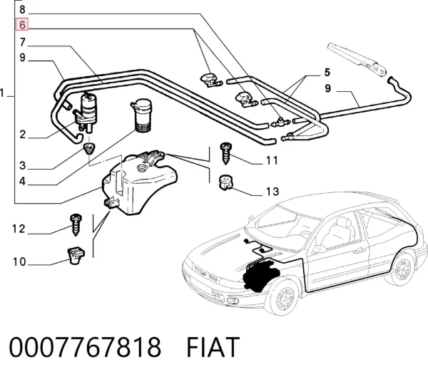 Форсунка омивача 0007767818 Fiat/Alfa/Lancia