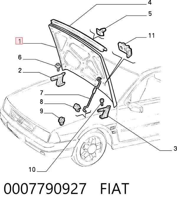 Капот Fiat Tempra 159
