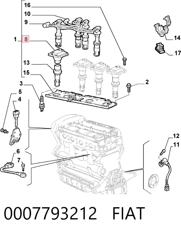 Котушка запалювання 0007793212 Fiat/Alfa/Lancia