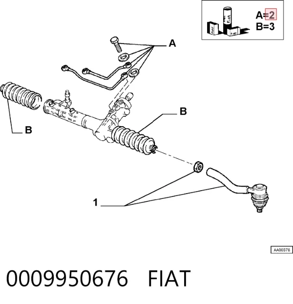 Пильник рульової рейки 0009950676 Fiat/Alfa/Lancia