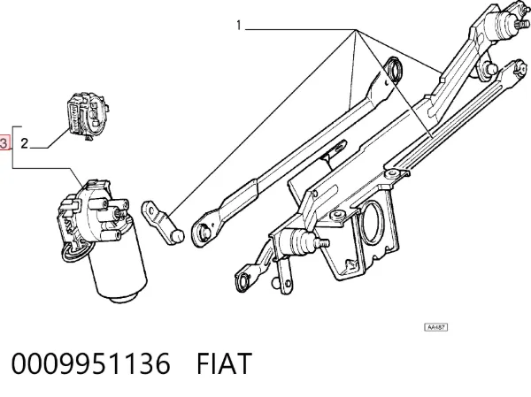 Двигун склоочисника лобового скла (трапеції) 0009951136 Fiat/Alfa/Lancia