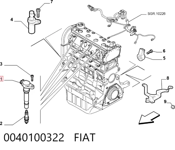 Котушка запалювання 0040100322 Fiat/Alfa/Lancia