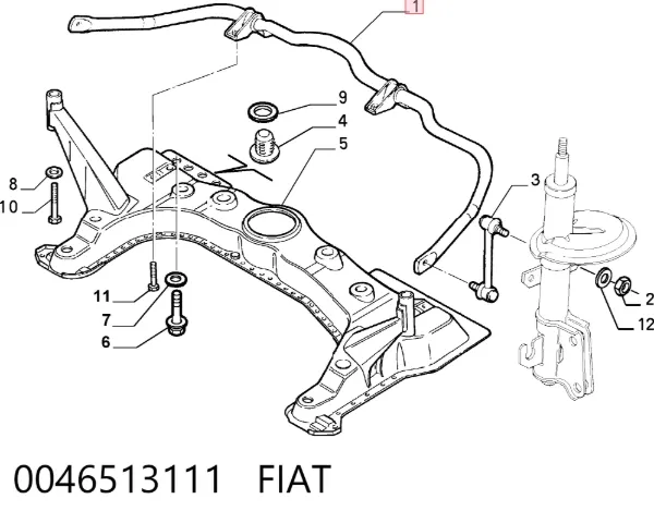 Передній стабілізатор 0046513111 Fiat/Alfa/Lancia