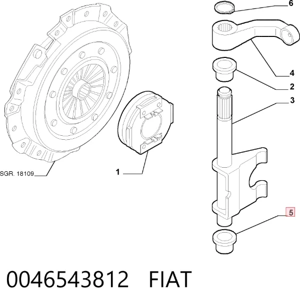 Втулка осі вилки зчеплення 0046543812 Fiat/Alfa/Lancia