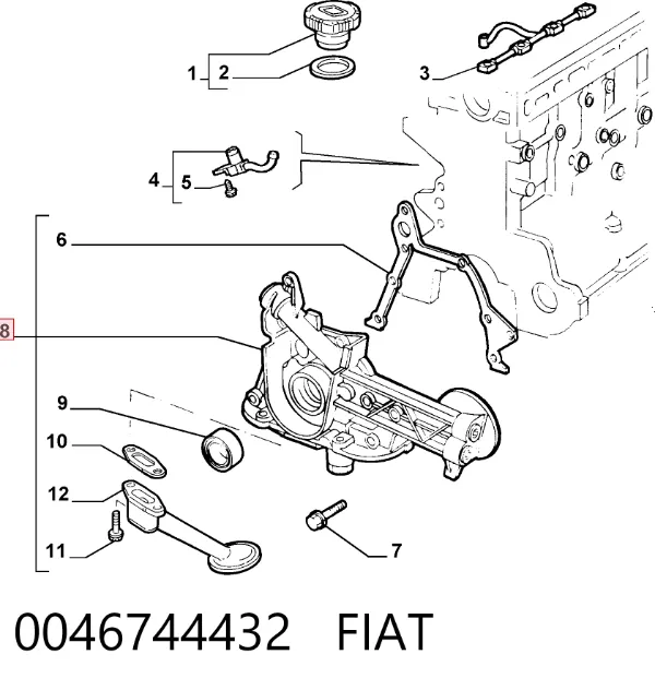 Масляний насос 0046744432 Fiat/Alfa/Lancia