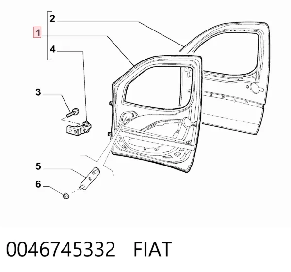 Двері передні ліві Fiat Doblo I
