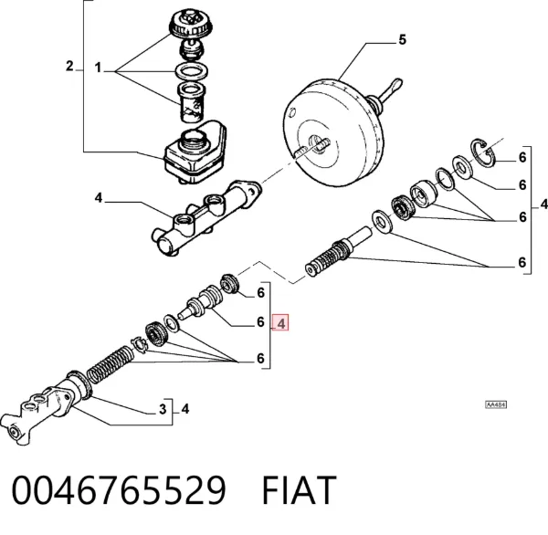 Головний гальмівний циліндр 0046765529 Fiat/Alfa/Lancia