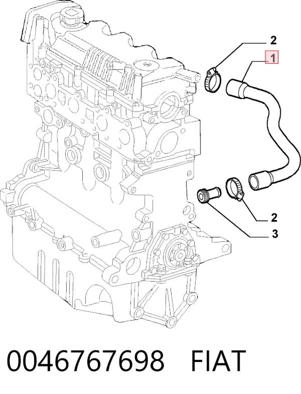 Патрубок вентиляції картера 0046767698 Fiat/Alfa/Lancia