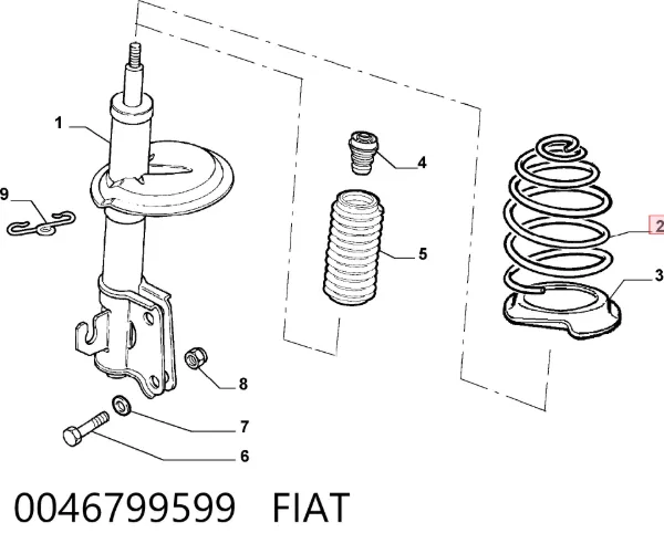 Пружина передня 0046799599 Fiat/Alfa/Lancia