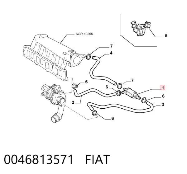 Клапан перетворювач тиску наддуву (соленоїд) 0046813571 Fiat/Alfa/Lancia
